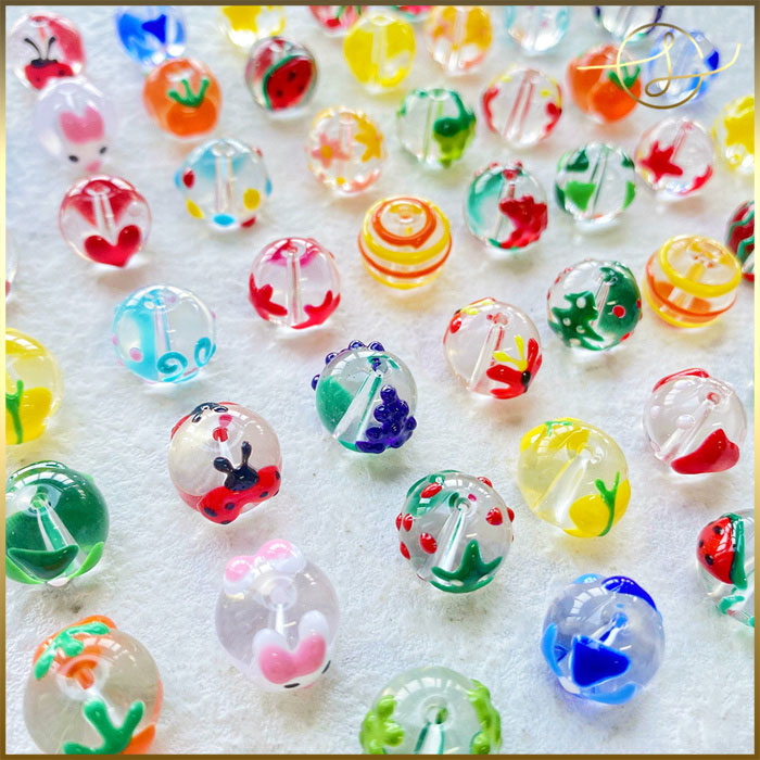 【20種類】瑠璃ビーズ 透明感 クリア DIYパーツ アクセサリーパーツ ブレスレット ハンドメイド 手芸
