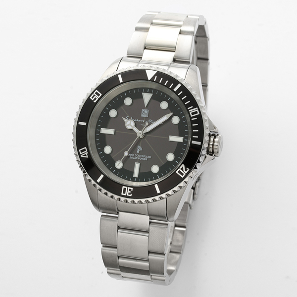 正規品 SalvatoreMarra 腕時計 サルバトーレマーラ  SM22110-SSBKBK 10気圧防水 ソーラー充電 メタルベルト
