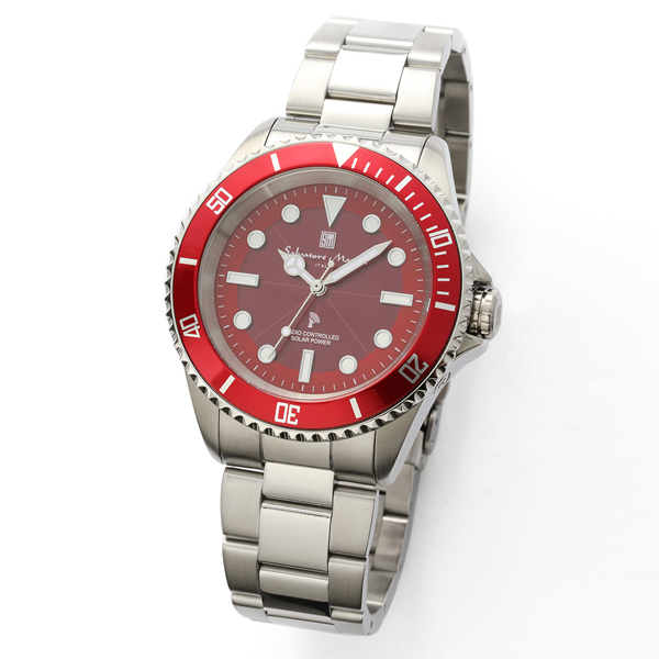 正規品 SalvatoreMarra 腕時計 サルバトーレマーラ  SM22110-SSRD 10気圧防水 ソーラー充電 メタルベルト