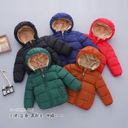 秋冬人気商品　子供　裏起毛　厚手　中綿コート　ジャケット　防風防水　フード取外し可能　90-130　5色