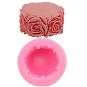 人気 手作り石鹸ローソク 蝋燭アロマキャンドル 素材 石膏粘土 モールド ゴム型 UVレジン バラ薔薇