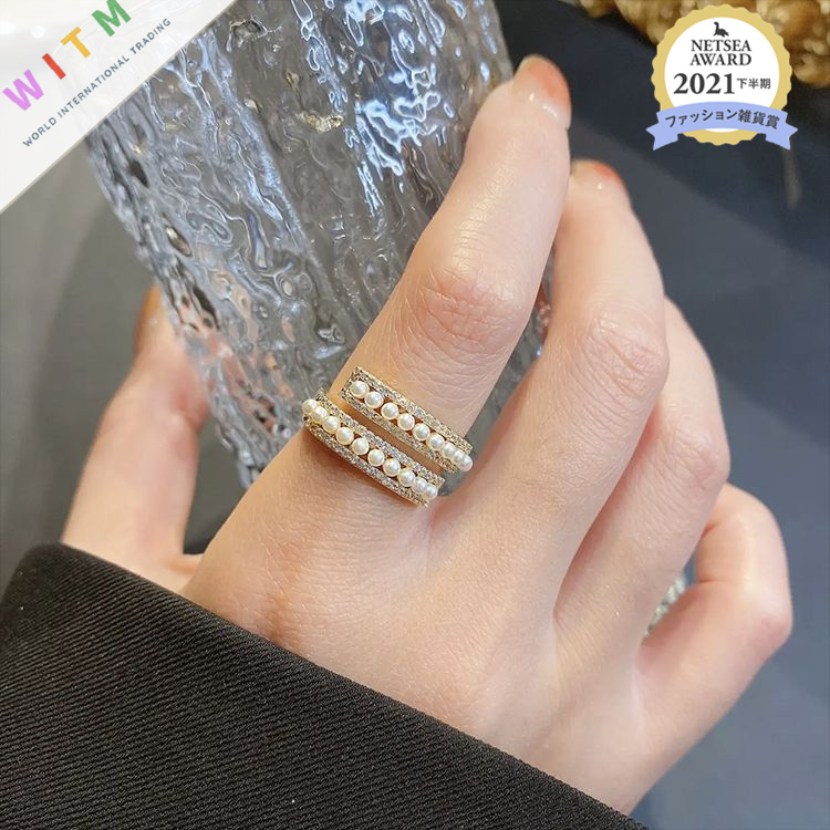 真珠 アクセサリー リング 指輪  韓国風 アレルギー防止 レディース シンプル