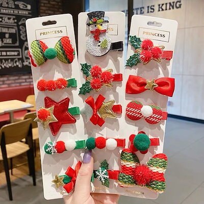 韓国版の新型クリスマス五件セット蝶ネクタイヘアピン雪だるま