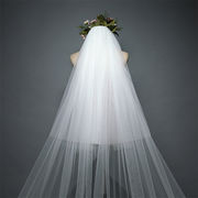 とってもおすすめです 花嫁の頭糸 レース アップリケ スタジオ ロング ウェディングドレス 頭糸