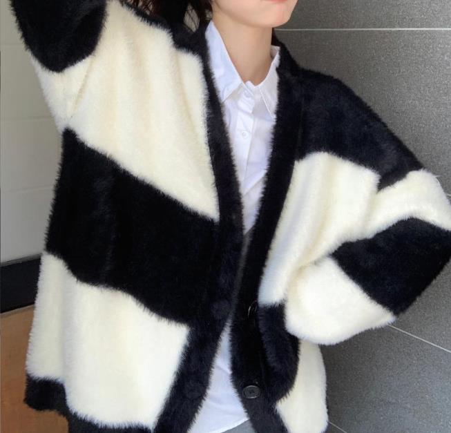 秋冬 レディース裹起毛 ニットセーター コート ふわふわ  韓国風 ニットカーディガントップス  女の子