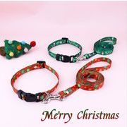 クリスマス　犬 首輪　アクセサリー　ペット　牽引ロープ 　ペット用品　猫用　2点/セット