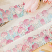 塩系文具 シール貼紙 手帳素材 マスキングテープ マカロンカラー 絵 花フラワー 桜 4.5cm*3m