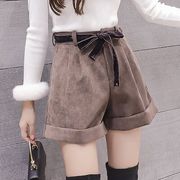 ブーツズボンのワイドパンツ女装の新型秋冬帯の高腰パンツがゆるい冬にスカートを着るファッション