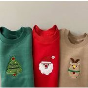 秋冬新作 韓国版 Tシャツ ins 上着 クリスマス 暖かい 裏起毛 男女兼用 子供服