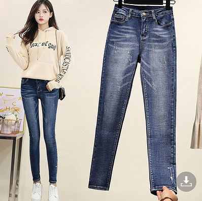 【大きいサイズXL-5XL】【秋冬新作】ファッションジーンズ