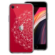iPhoneSE(第3 第2世代) 側面ソフト 背面ハード ハイブリッド クリア ケース 曼荼羅 花柄
