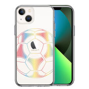 iPhone13 側面ソフト 背面ハード ハイブリッド クリア ケース サッカーボール カラー