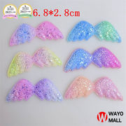 天使の羽 生地デコパーツ DIY素材 アクセサリー 貼り付け 手芸材料 ヘアアクセサリーパーツ