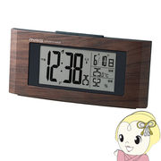 置き時計 デジタル ノア精密 MAG 電波 温度 湿度 カレンダー ウッドライン バックライト　スヌーズ機能