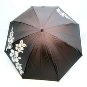 【晴雨兼用】【長傘】遮光率＆UV遮蔽率99.9％以上！3駒ハイビスカス柄手開き傘