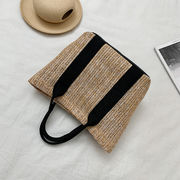 新作韓国草編みハンドバッグビーチバッグ洋風編み観光リゾートレディースバッグ