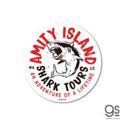 ジョーズ ダイカットステッカー AMITY ISLAND SHARK TOURS 映画 シリーズ サメ アトラクション JWS-014