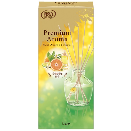 エステー 消臭力 玄関・リビング Premium Aroma Stick 本体 スイートオレンジ&ベルガモット