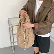 新品 トレンド ファッション フォールド カジュアル ナイロン バケツバッグ 大容量 ショルダーバッグ
