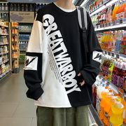ユニセックス　メンズ　Tシャツ  韓国風  長袖シャツ　カジュアル　ストリート系  カラーマッチング