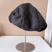 皺の大きな蝶の雲帽子レディース冬ラシャベレー帽優雅でレトロ画家帽スチュワーデス帽