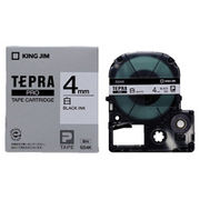 キングジム テプラPROテープ 白 黒文字 4mm SS4K