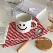 韓国風    撮影道具   ins   マグカップ   蓋付き   大容量   笑顔   コーヒーカップ