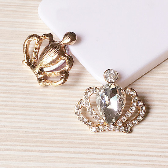 クラウン ハンドメイド 王冠 ピアス パーツ アクセサリーパーツ DIY ビジューチャーム 透かしチャーム