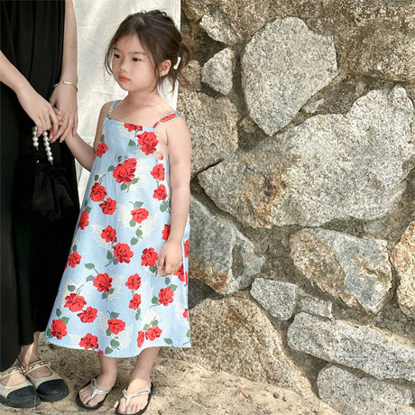 夏 花柄スカート  女の子 韓国子供服  韓国ファッション  キャミソールスカート