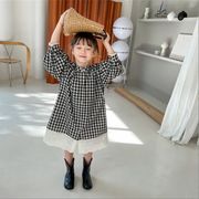 春秋新作 女の子 韓国風シャツドレス  子供服 ファッションドレス キッズ服 ★80-130