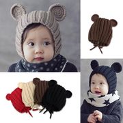 耳付き赤ちゃんニット帽 ベビーニット帽    キッズ 子ども帽子 ベビー かわいい