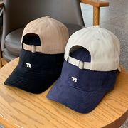野球帽　帽子　キャスケット　紫外線対策　日焼け防止　UVカット　熊　春夏　刺繍　男女兼用