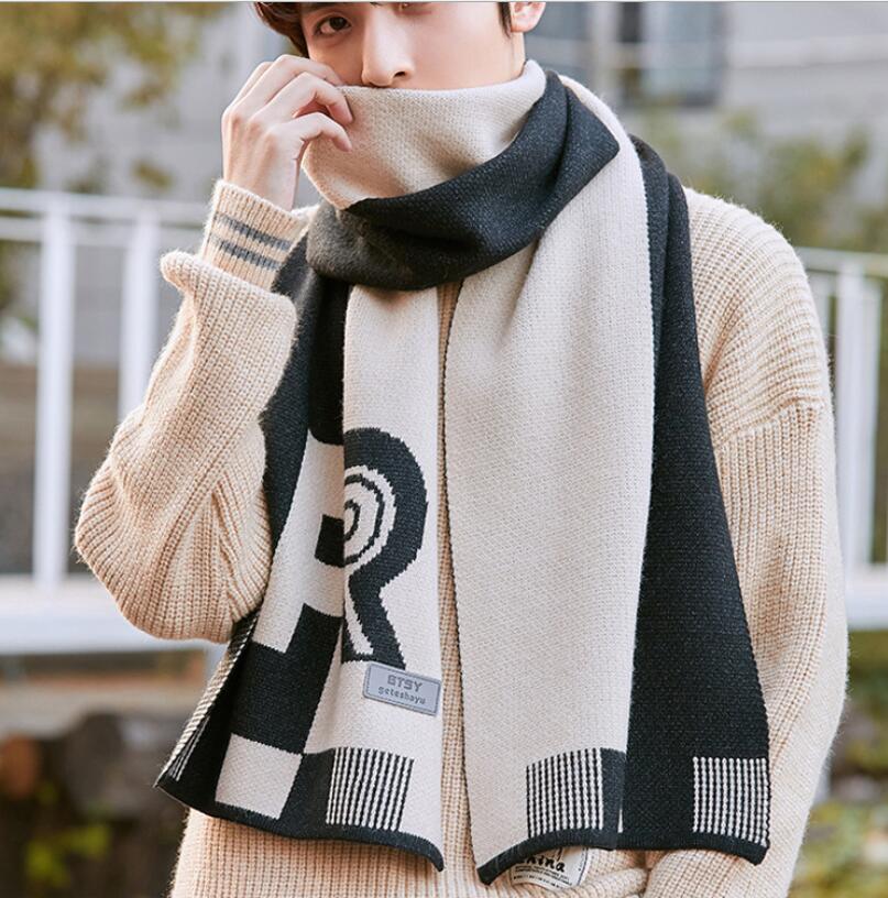 新しい韓国の男性の冬のスカーフ。 ソフトスカーフは両面使用可能です