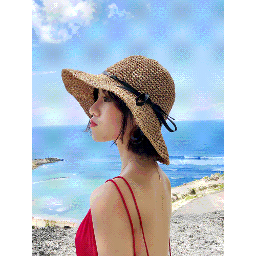 麦わら帽子　帽子　夏　UVカット　つば広　日焼け防止　紫外線対策　海　レディース　リボン　蝶結び