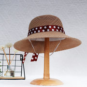 帽子女性の夏の大ひさし水玉韓国折りたたみ式帽子旅行ビーチ帽子日焼け止めサンバイザー