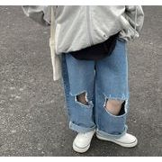 ins春秋人気  韓国風子供服  キッズ服   子供ズボン   デニムパンツ   破れたジーンズ   カジュアル