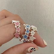 新作 韓国風  レディース  気質  アクセサリー リング  開口指輪   星  かわいい    3色