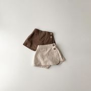 ins夏新作   韓国風子供服  キッズ服   綿麻   ショートパンツ    可愛い   女の子   2色