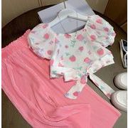 夏人気 韓国風子供服 トップス    キッズ  Tシャツ+パンツ  セットアップ
