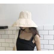 帽子女性春夏日よけ帽子日焼け止め帽子超大つばレザーバケットハット折り畳み太陽帽子