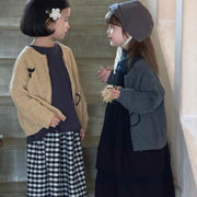 2024秋新作   韓国風子供服    キッズ服     ニットセーター    カーディガン  2色