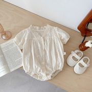 2025夏新作  韓国風子供服  ベビー服   キッズ   可愛い  レース  ロンパース   つなぎ   女の子