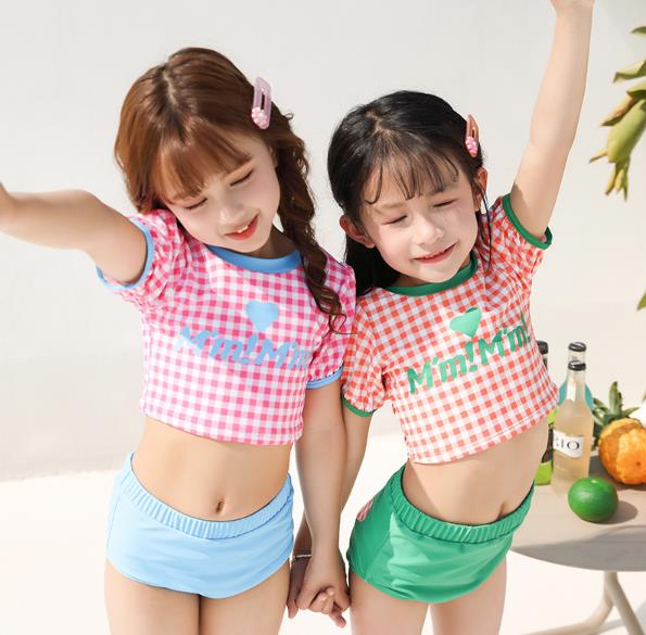 夏新作  韓国風子供服  ハワイ   半袖   キッズ水着  水遊び  オールインワン ベビー服 S-2XL2色