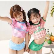 夏新作  韓国風子供服  ハワイ   半袖   キッズ水着  水遊び  オールインワン ベビー服 S-2XL2色
