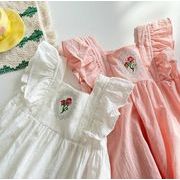 2023夏人気   韓国風子供服   キッズ   ベビー服   プリンセス  ワンピース  女の子  袖なし トップス  2色