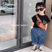 韓国ファッション  子供バッグ  PUバッグ    斜め掛けバッグ    トートバッグ   男女兼用  4色