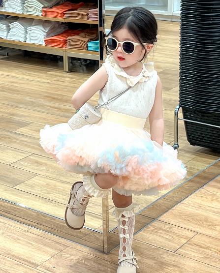 2023夏超人気  韓国風子供服  スカート おしゃれ  可愛い プリンセス 4色