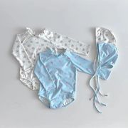 ins夏  ハワイ  連体服   韓国風子供服  キッズ  ベビー服   オールインワン  ビーチ 水着+帽子  砂浜 2色