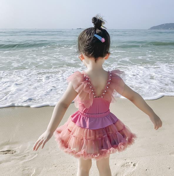 2023 韓国風子供服 キッズ 水着 水泳  スカート ベビー服  砂浜 子供服 ハワイ  連体服 女の子