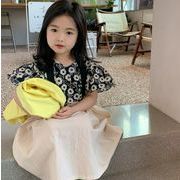 2024 夏 韓国風子供服 ベビー服 セットアップ  花柄 シャツ+スカート  2点セット